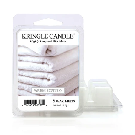 Wax melts Kringle Candle Warm Cotton 64 g, pack de 6 piezas de cera de soja en su envase original