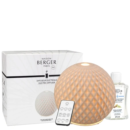 Difusor eléctrico Maison Berger Sphère con su caja y mando a distancia