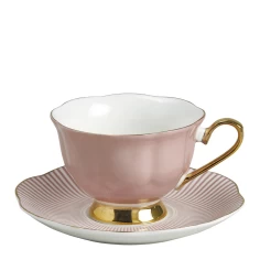 Madame Récamier Rosa - Taza de té y plato